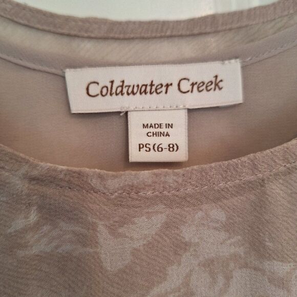 Coldwater Creek Silk  Sleeveless Top P/S (6-8) - Picture 2 of 6